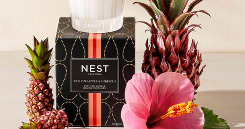 Free Nest Red Pineapple & Hibiscus Mini Votive